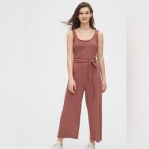 GAP Ribbed Belt-Tie Wide Leg Jumpsuit.  Size Small